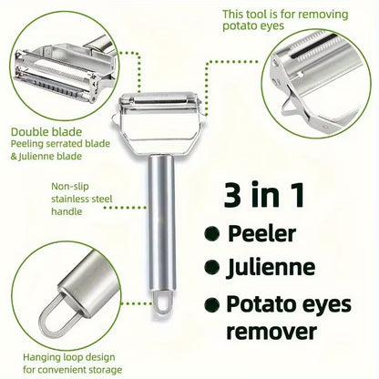 2-in-1 Stainless Steel Julienne Peeler & Cutter | Buy 1 Get 1 Free