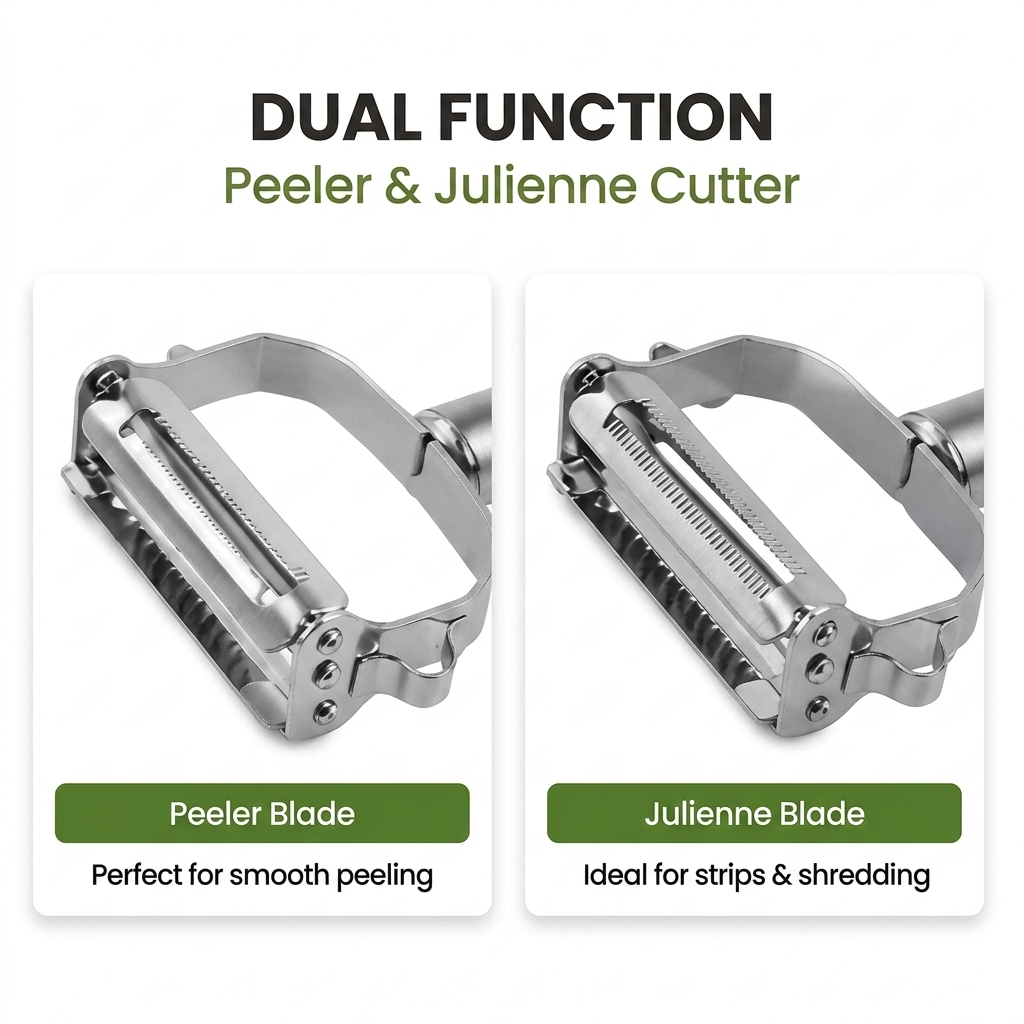 2-in-1 Stainless Steel Julienne Peeler & Cutter | Buy 1 Get 1 Free