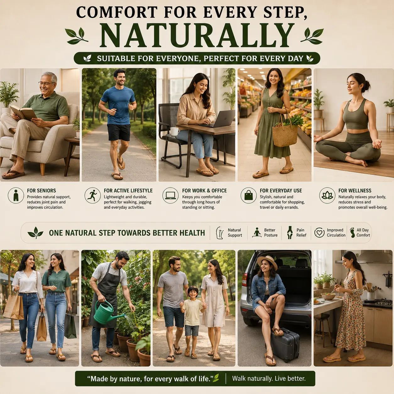 Neem Wood Health Chappals: Natural Relief for Diabetes, BP & Join Pain