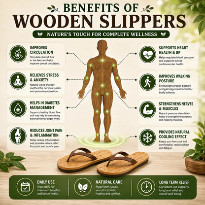 Neem Wood Health Chappals: Natural Relief for Diabetes, BP & Join Pain