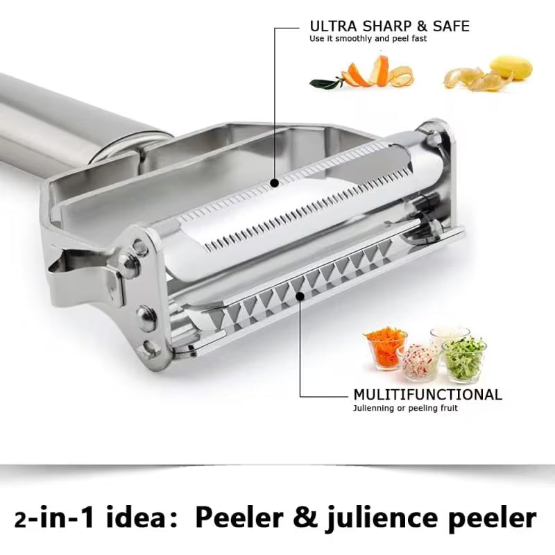 2-in-1 Stainless Steel Julienne Peeler & Cutter | Buy 1 Get 1 Free