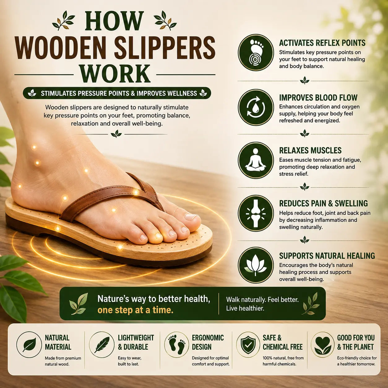 Neem Wood Health Chappals: Natural Relief for Diabetes, BP & Join Pain