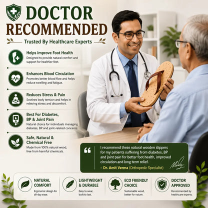 Neem Wood Health Chappals: Natural Relief for Diabetes, BP & Join Pain