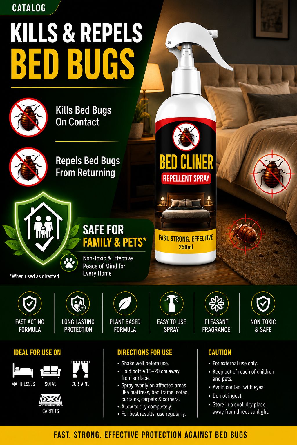 Bed Bugs Repellent Spray 250Ml Each (Pack of 2)