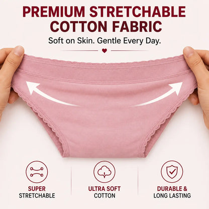Women’s Stretchable Cotton Breathable Panty with Front Air System – Sweat Absorbing & Itching-Free Comfort