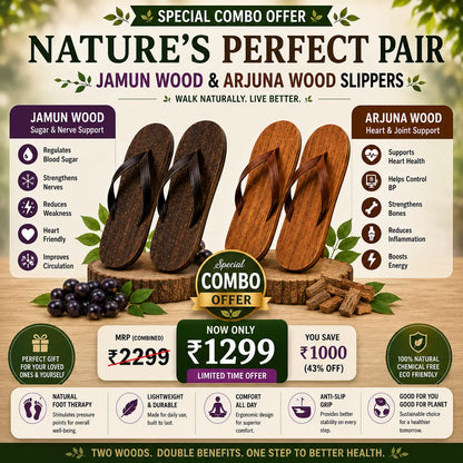 Neem Wood Health Chappals: Natural Relief for Diabetes, BP & Join Pain