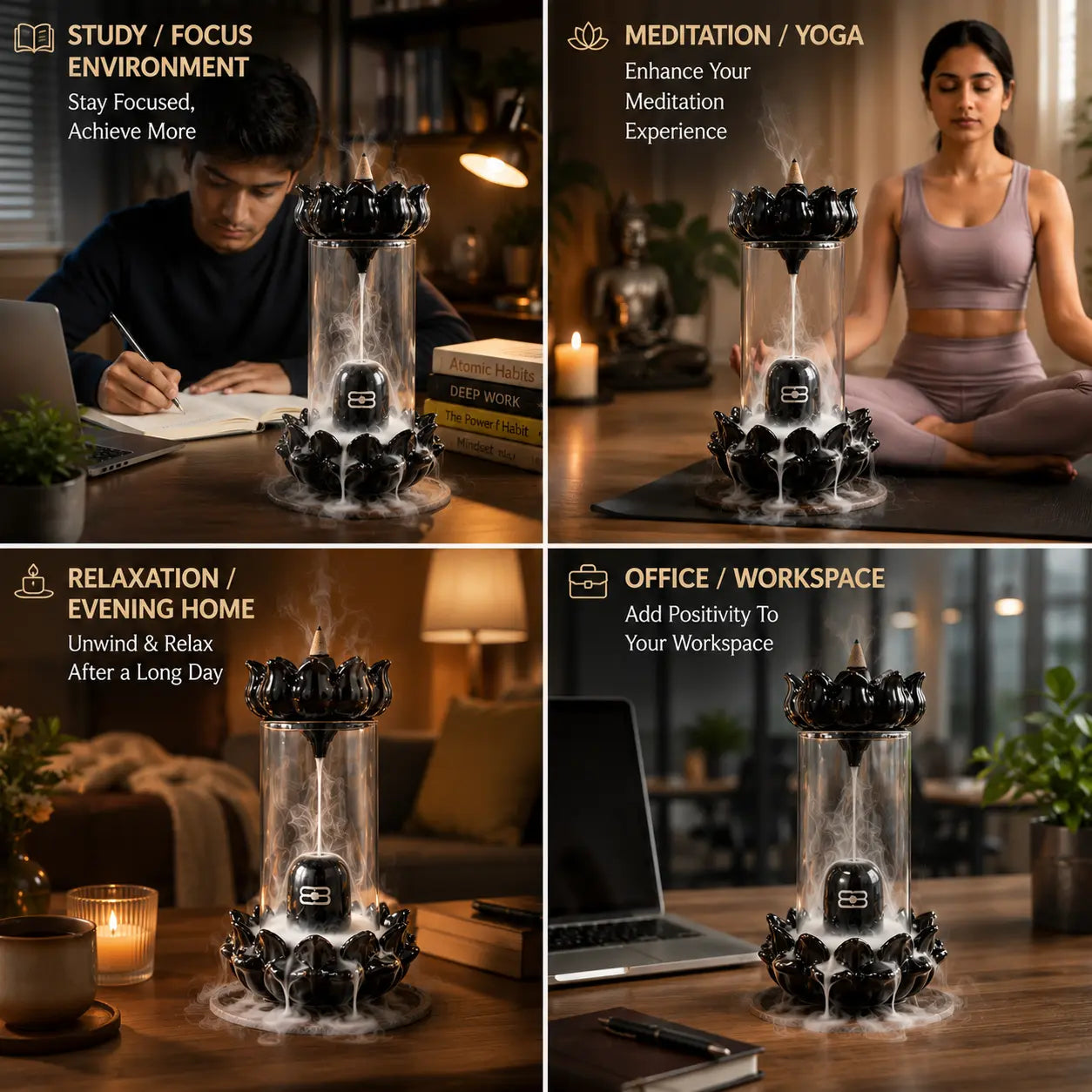 Shivling Smoke Fountain Backflow Incense Burner