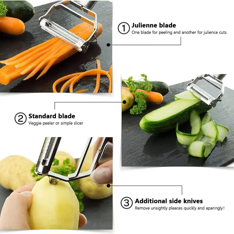 2-in-1 Stainless Steel Julienne Peeler & Cutter | Buy 1 Get 1 Free
