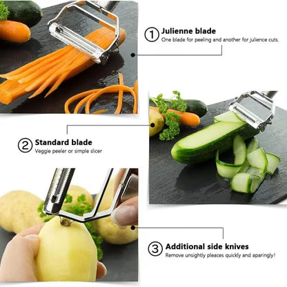 2-in-1 Stainless Steel Julienne Peeler & Cutter | Buy 1 Get 1 Free